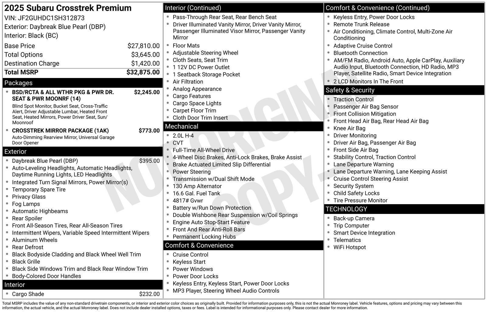 Certified 2025 Subaru Crosstrek 2.5i Premium AWD/4WD image 32