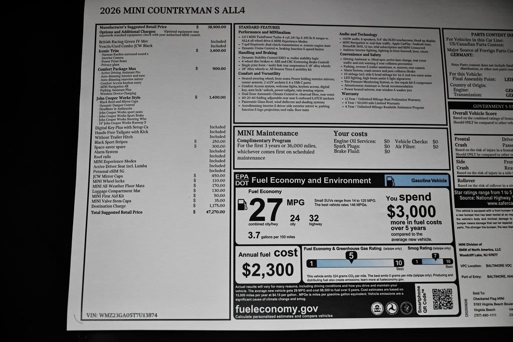 New 2026 MINI Cooper Countryman S w/ Comfort Package Max image 39