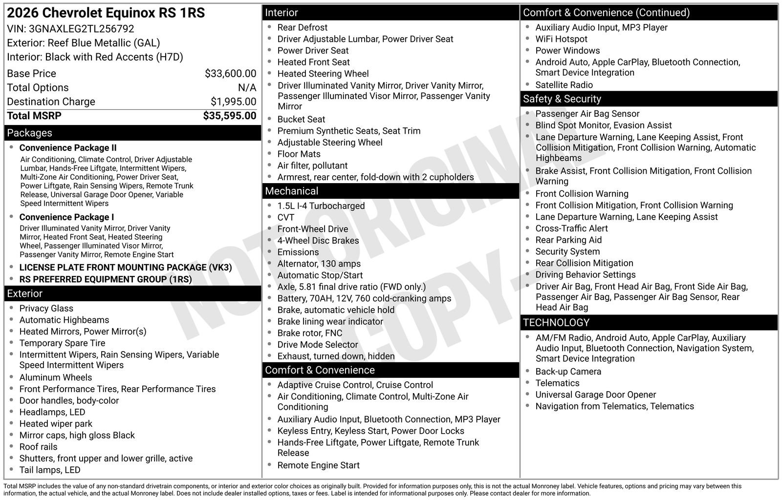 New 2026 Chevrolet Equinox RS image 25