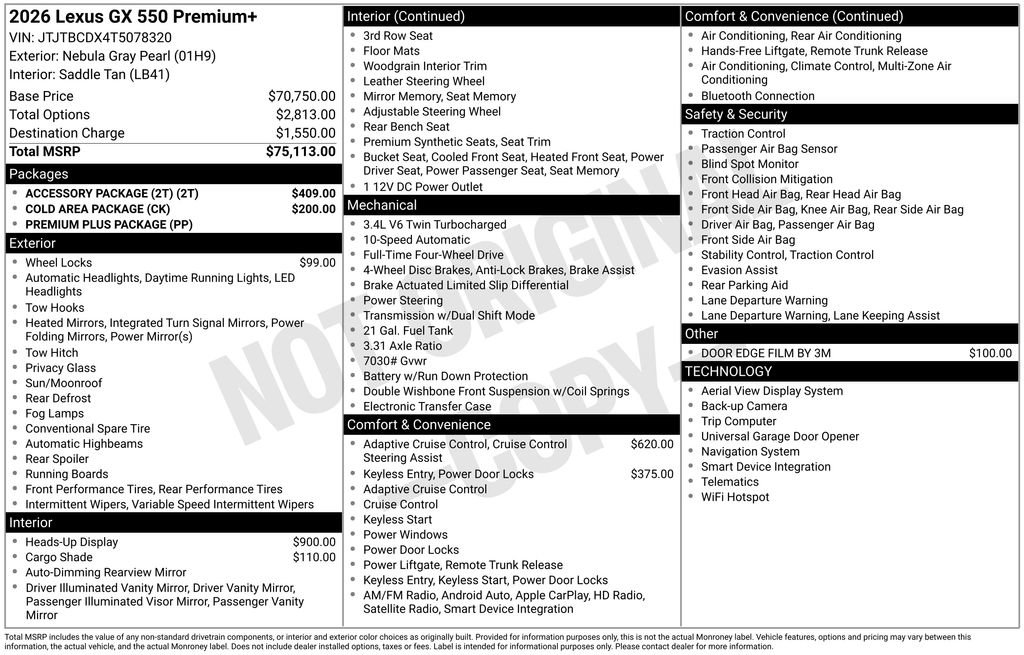 Used 2026 Lexus GX 550 w/ Accessory Package (2T) AWD/4WD image 36