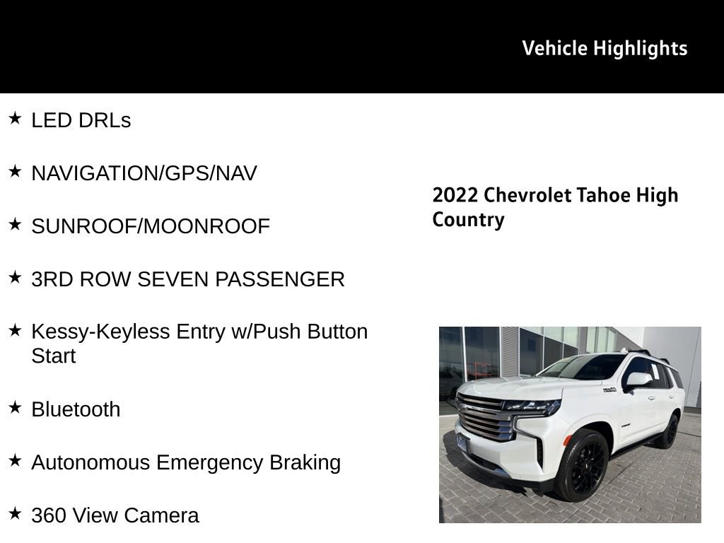 Used 2022 Chevrolet Tahoe High Country image 27