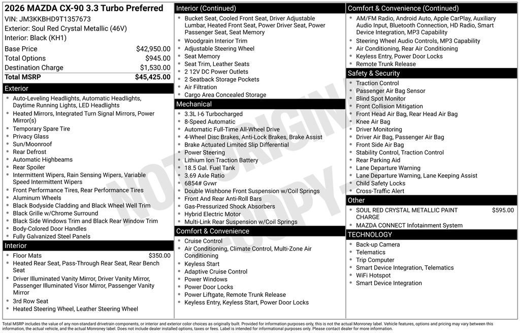New 2026 MAZDA CX-90 3.3 Turbo w/ Preferred Package image 2
