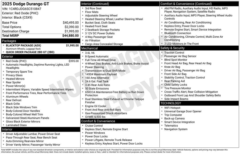 Used 2025 Dodge Durango GT w/ Blacktop Package image 9