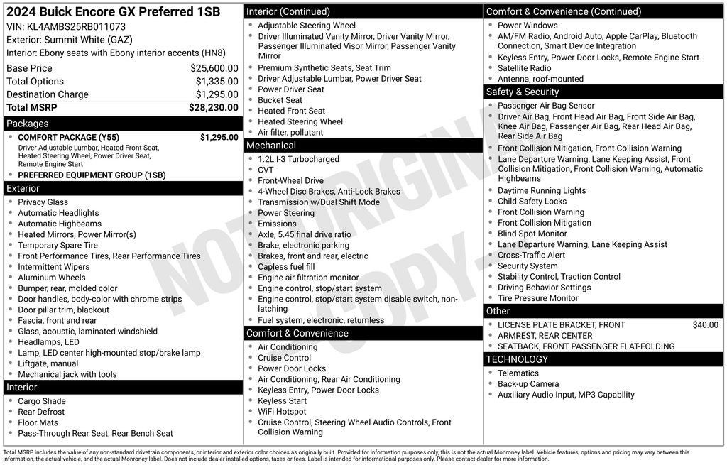 Used 2024 Buick Encore GX Preferred w/ Comfort Package FWD image 34
