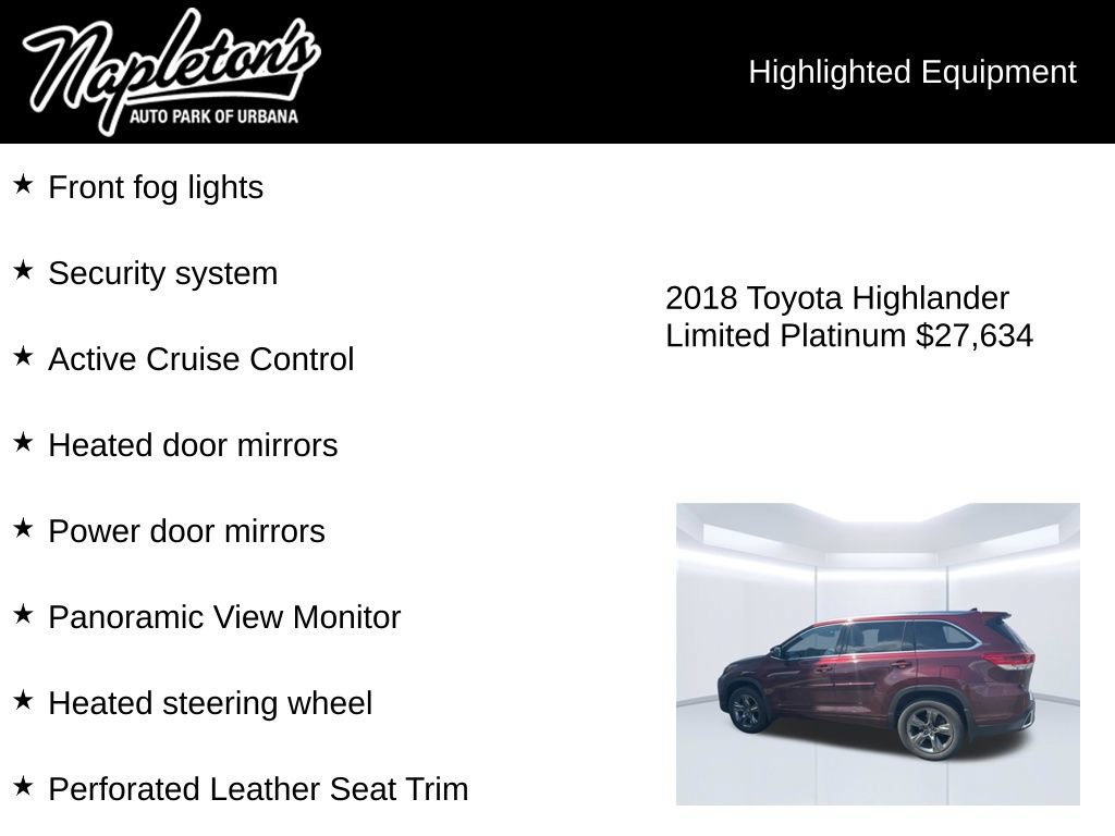 Used 2018 Toyota Highlander Limited Platinum w/ Protection Package #3 AWD/4WD image 6