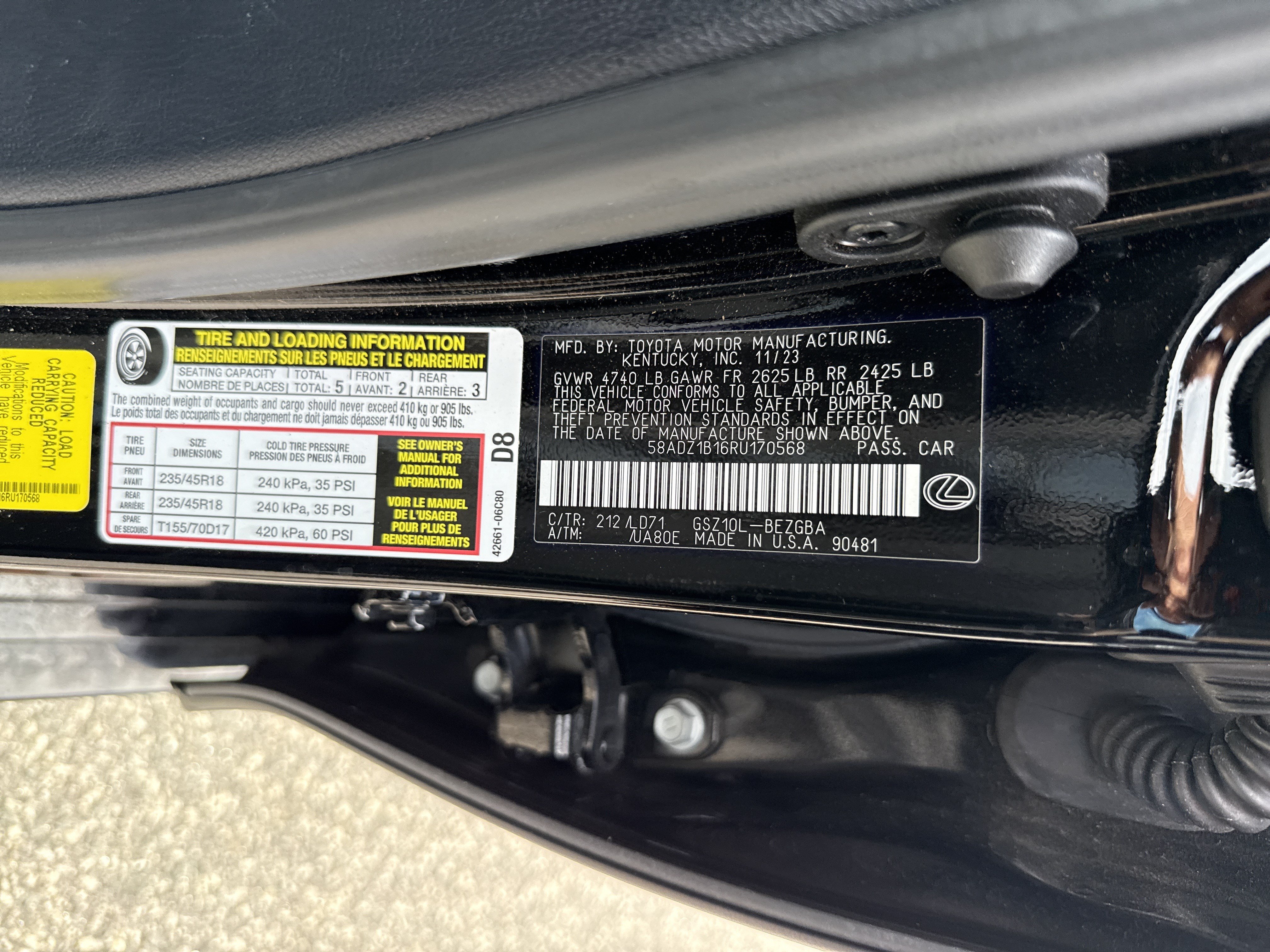 Used 2024 Lexus ES 350 w/ Premium Package FWD image 37