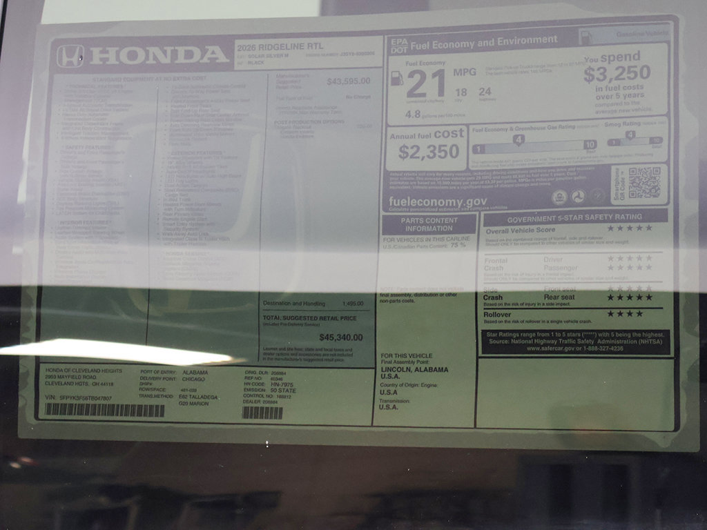 New 2026 Honda Ridgeline RTL image 24