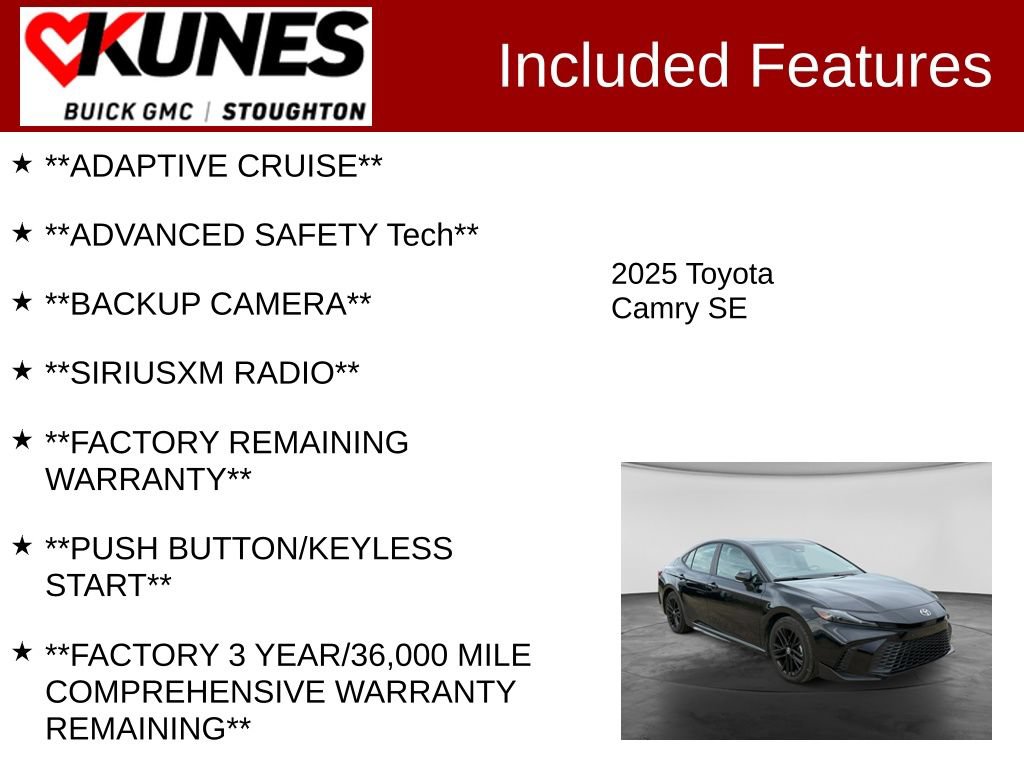Used 2025 Toyota Camry SE FWD image 2