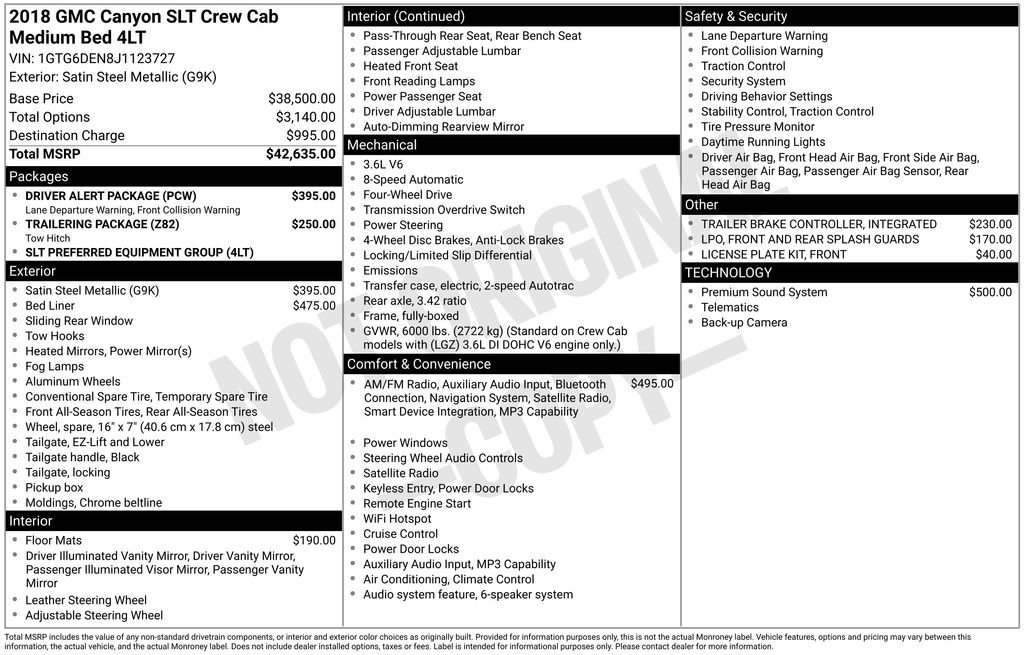 Used 2018 GMC Canyon SLT w/ Driver Alert Package image 2