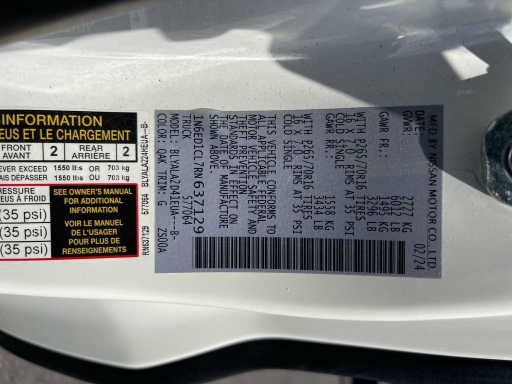 Used 2024 Nissan Frontier S w/ S Utility Package image 33