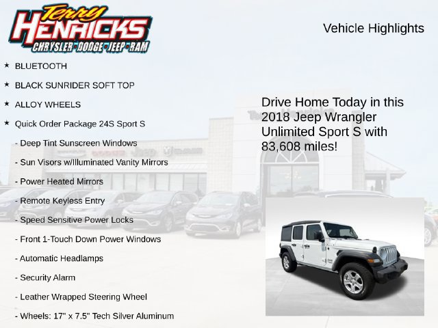 Used 2018 Jeep Wrangler Unlimited Sport S AWD/4WD image 4