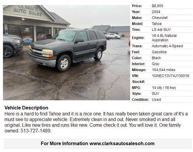 Used 2004 Chevrolet Tahoe LS RWD image 2