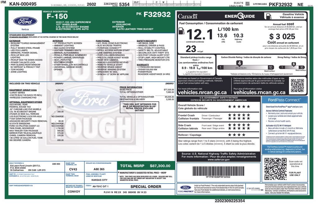 Used 2023 Ford F150 Lariat w/ Equipment Group 502A High AWD/4WD image 5