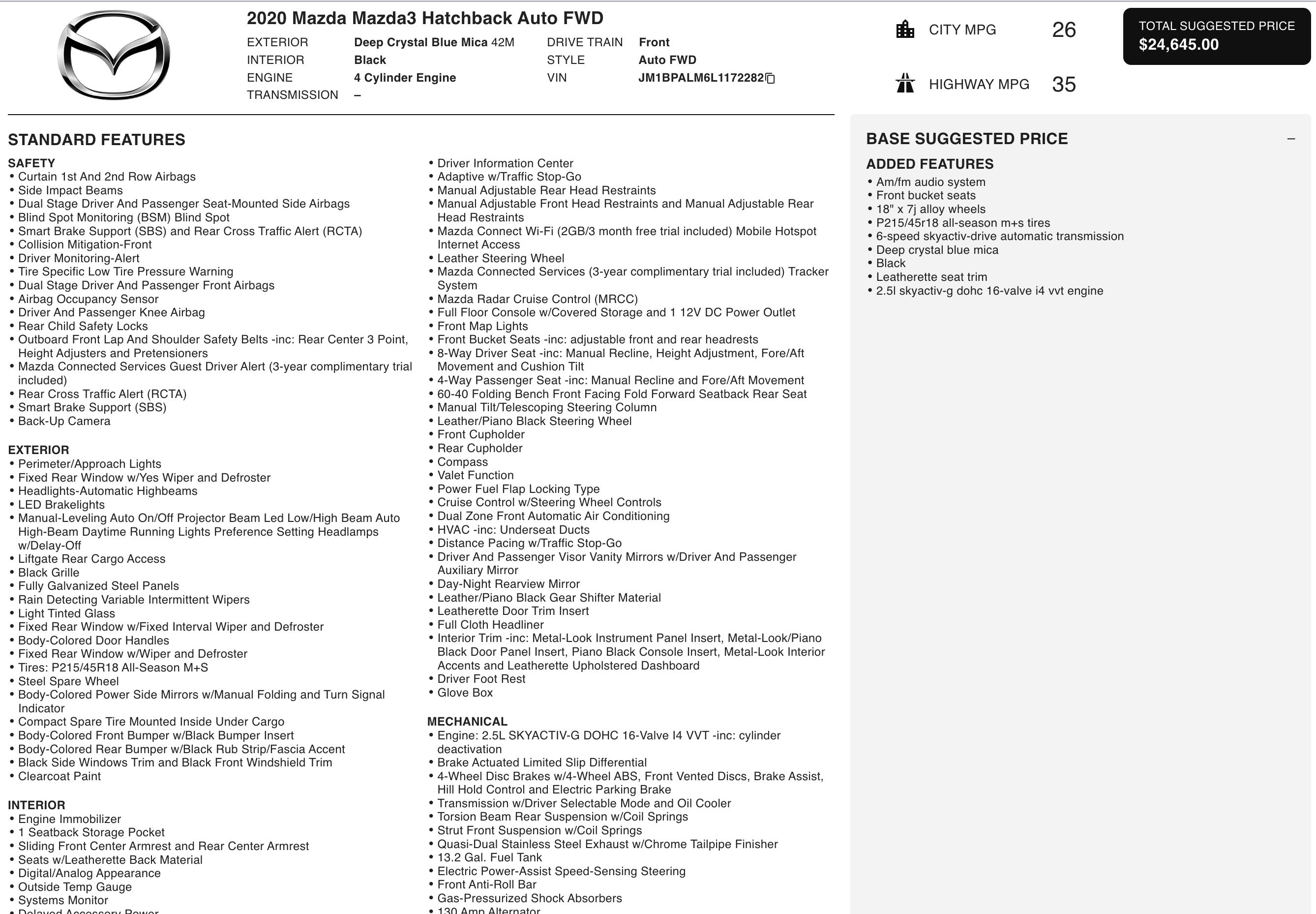 Used 2020 MAZDA MAZDA3 Hatchback image 6