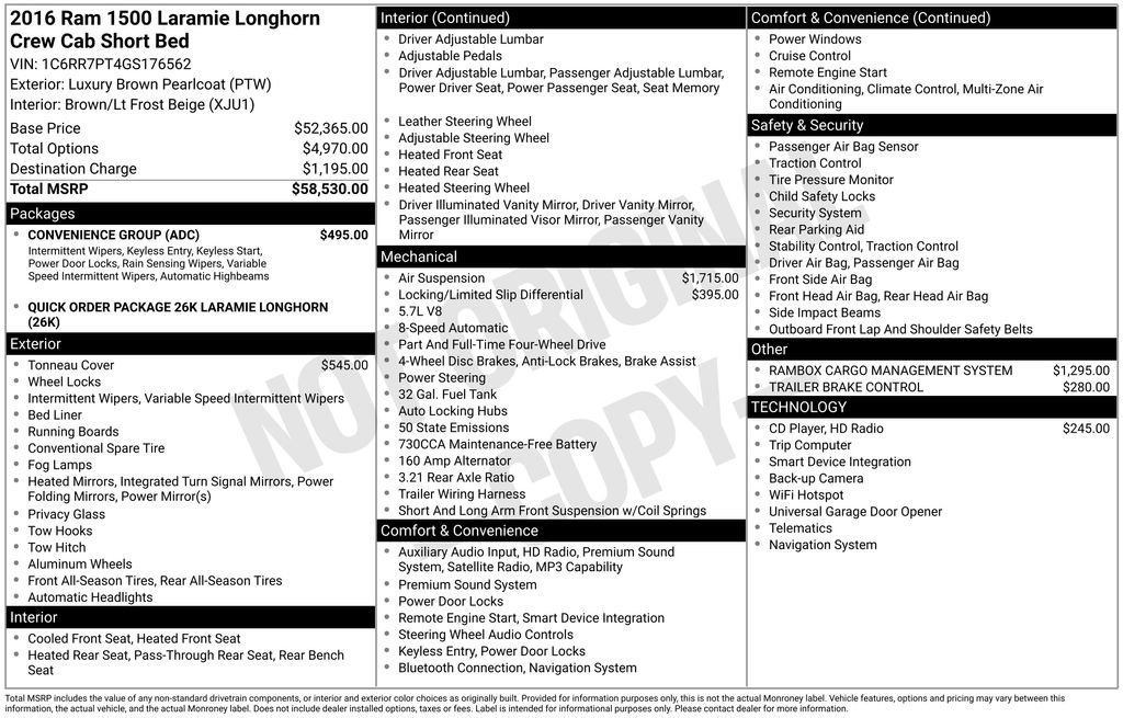 Used 2016 RAM 1500 Laramie Longhorn w/ Convenience Group AWD/4WD image 6