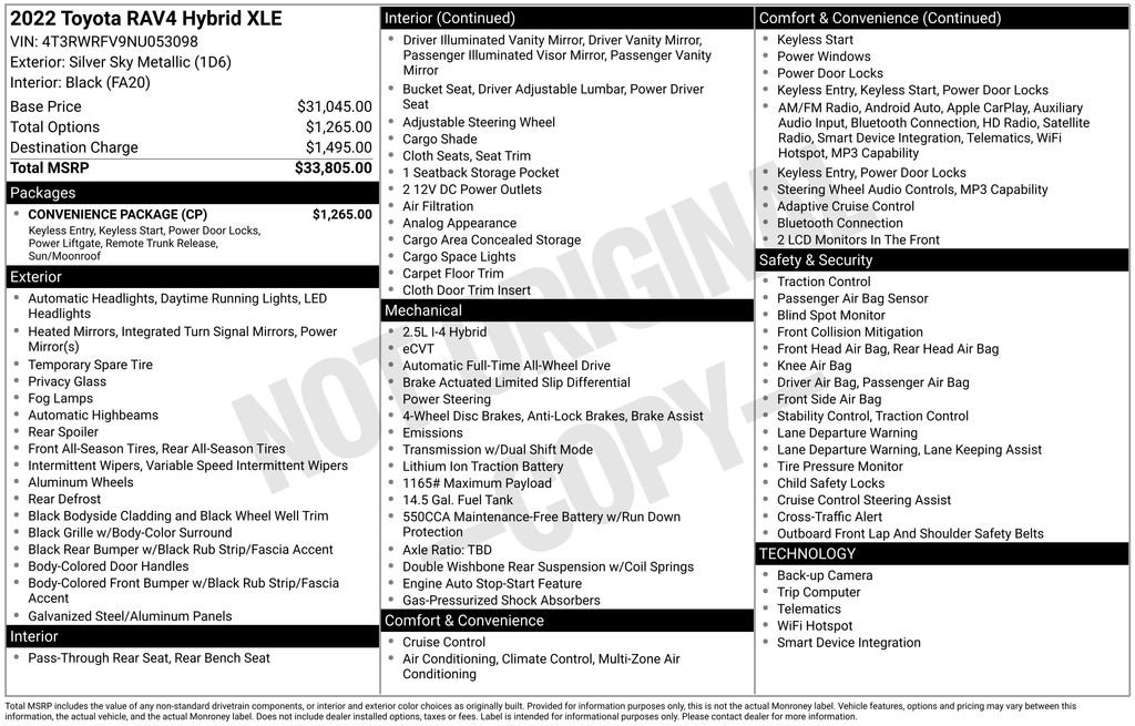 Used 2022 Toyota RAV4 XLE w/ Convenience Package AWD/4WD image 2