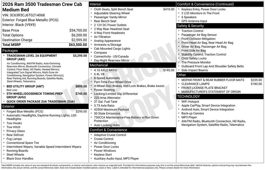 New 2026 RAM 3500 Tradesman image 3