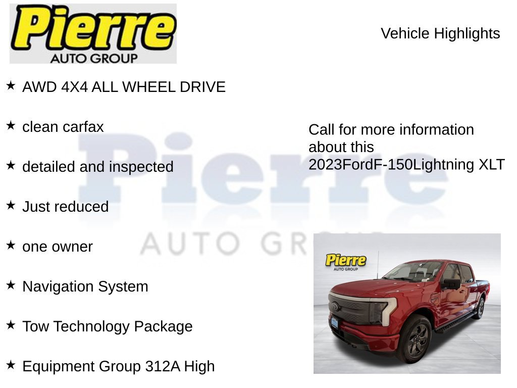 Certified 2023 Ford F150 Lightning XLT w/ Equipment Group 312A High AWD/4WD image 7