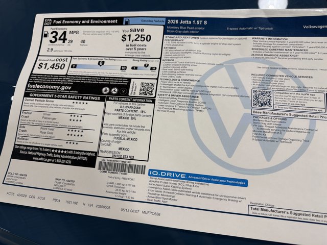 New 2026 Volkswagen Jetta S FWD image 40