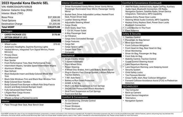 Used 2023 Hyundai Kona SEL w/ Cargo Package FWD image 37