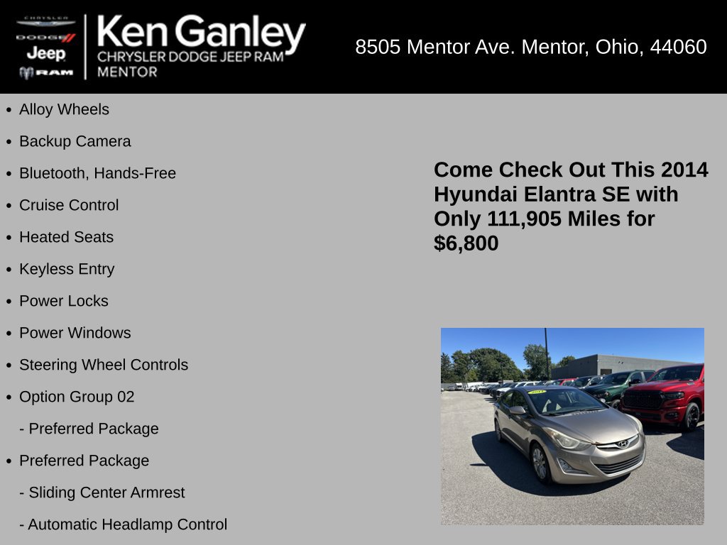 Used 2014 Hyundai Elantra SE w/ Option Group 02 FWD image 5