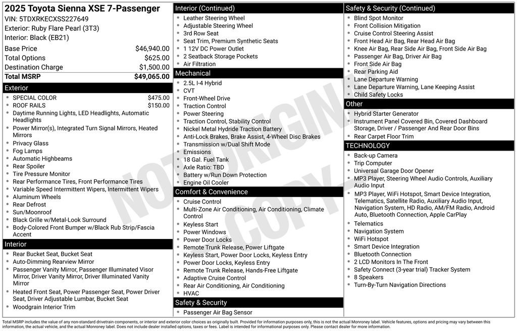 Used 2025 Toyota Sienna XSE FWD image 34