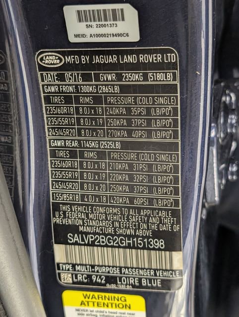 Used 2016 Land Rover Range Rover Evoque SE image 33