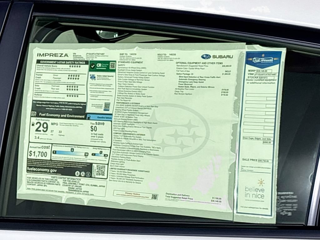 New 2026 Subaru Impreza 2.0i Sport AWD/4WD image 24