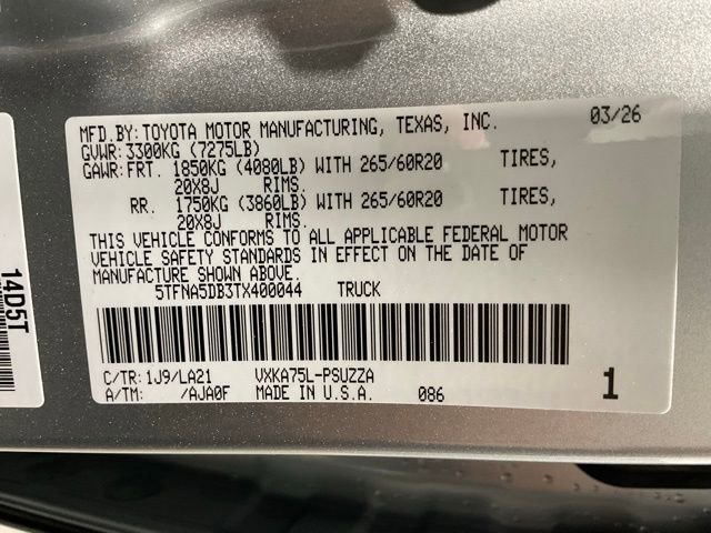 New 2026 Toyota Tundra Platinum image 24