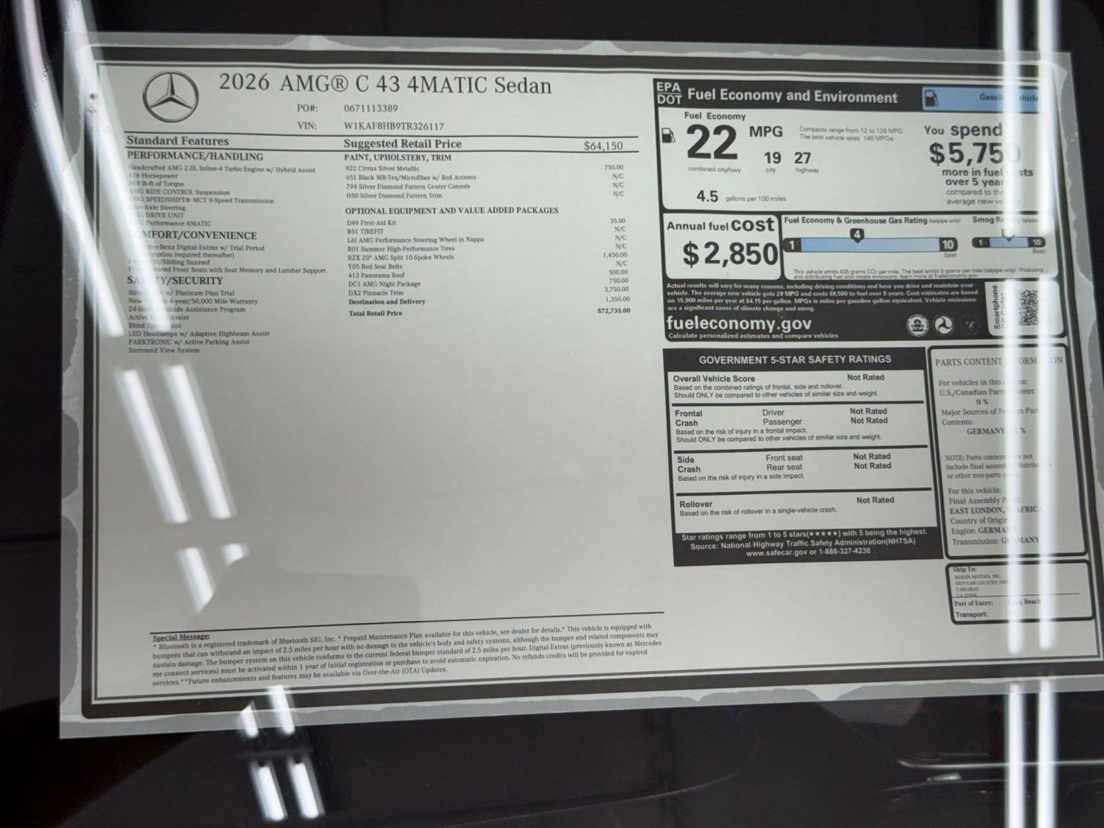 New 2026 Mercedes-Benz C 43 AMG 4MATIC Sedan image 33