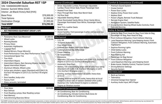 Used 2024 Chevrolet Suburban RST AWD/4WD image 5
