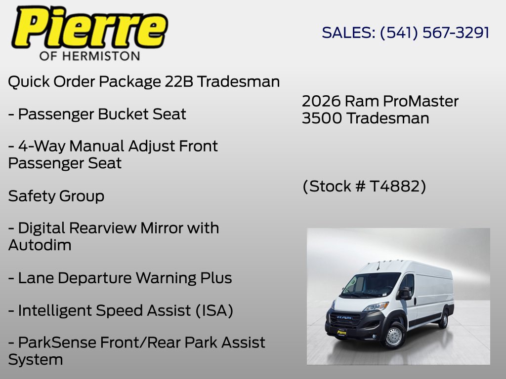 New 2026 RAM ProMaster 3500 w/ Safety Group FWD image 6