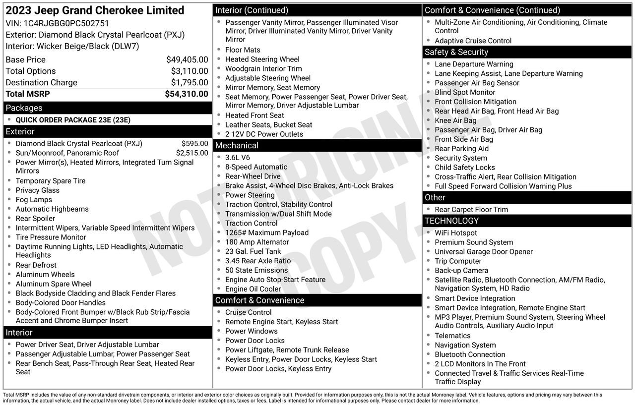 Used 2023 Jeep Grand Cherokee Limited RWD image 34