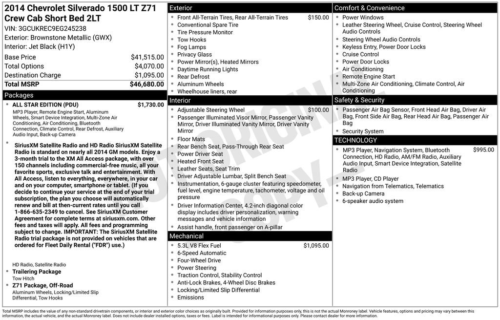 Used 2014 Chevrolet Silverado 1500 LT w/ All Star Edition AWD/4WD image 48