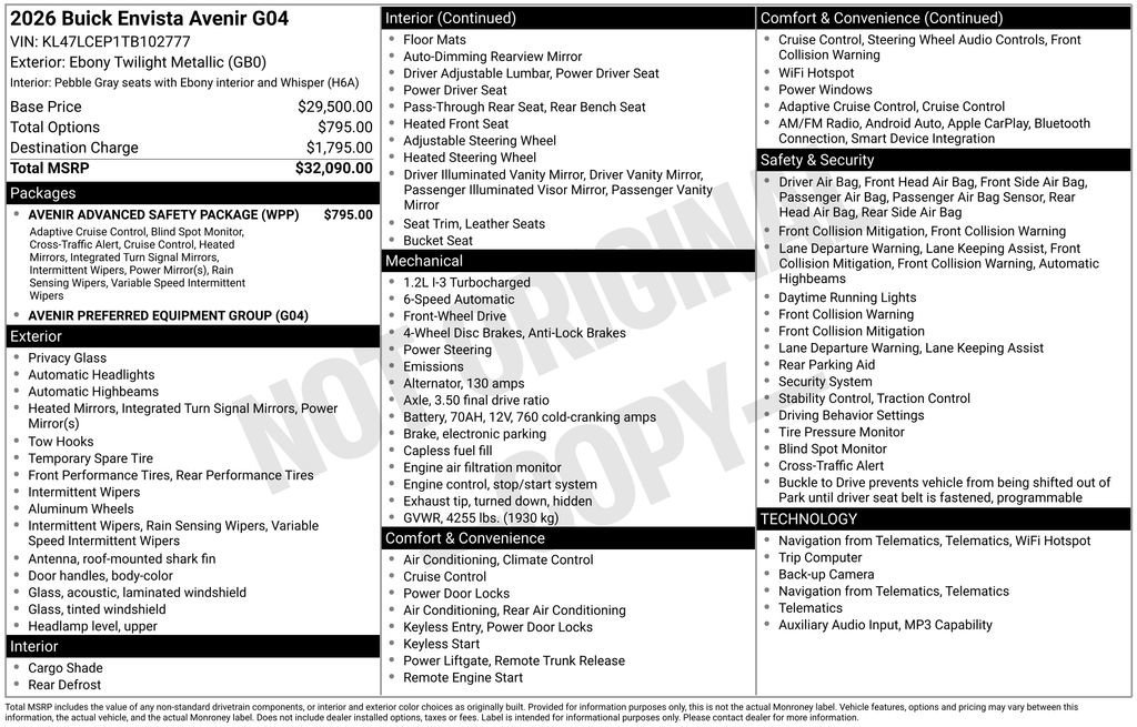 New 2026 Buick Envista Sport Touring FWD image 41