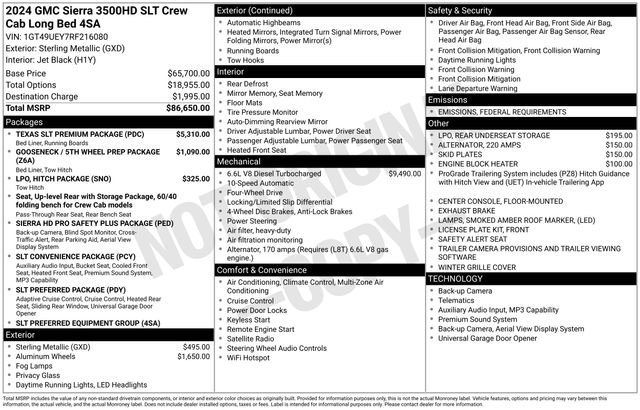 Used 2024 GMC Sierra 3500 SLT w/ Texas SLT Premium Package image 27