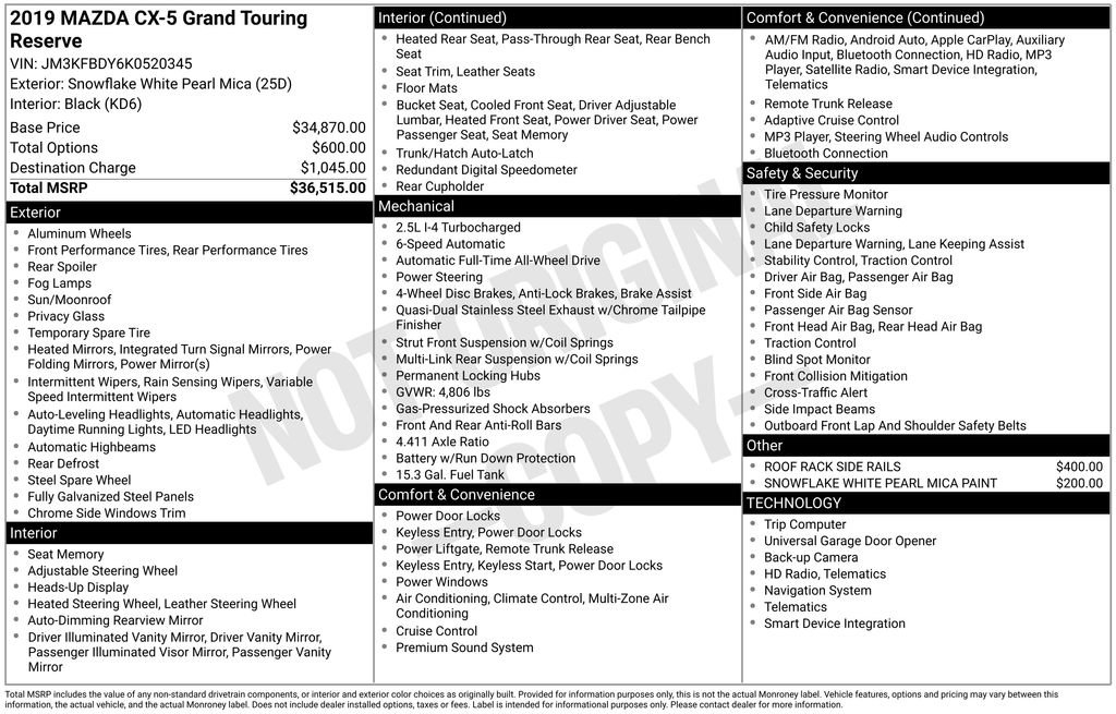 Used 2019 MAZDA CX-5 Grand Touring Reserve image 6