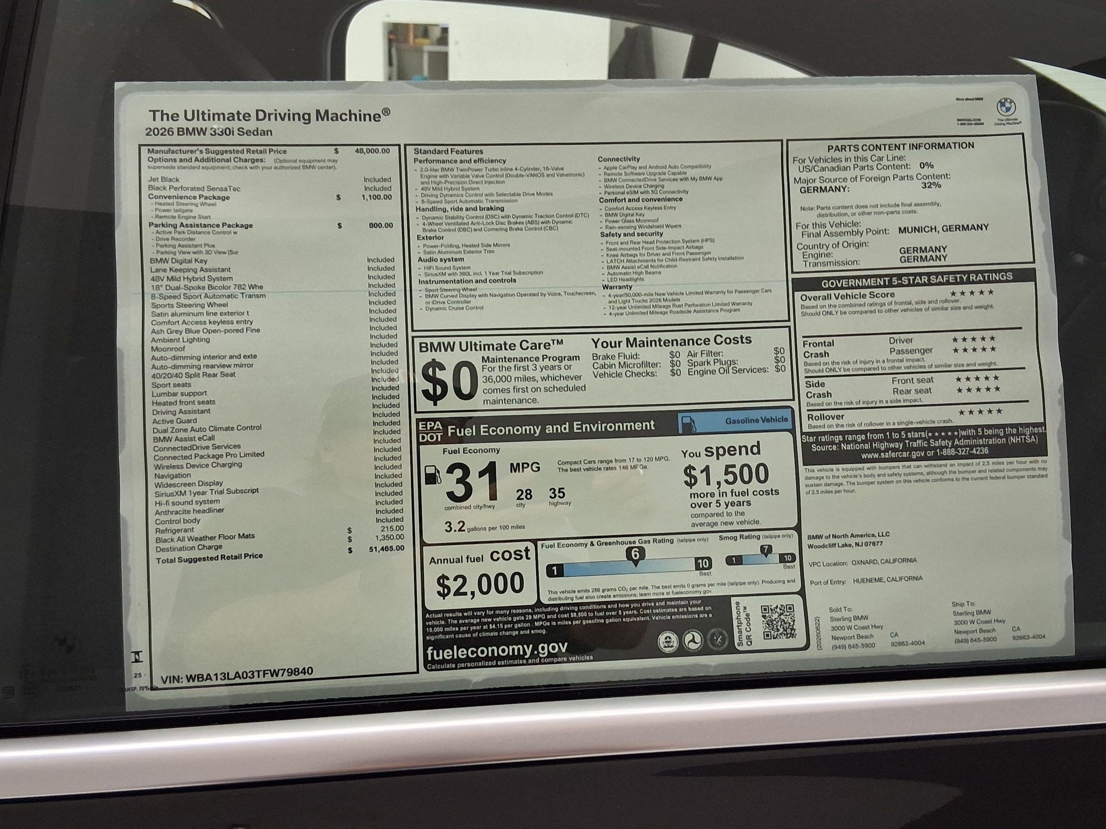 New 2026 BMW 330i Sedan w/ Convenience Package RWD image 32