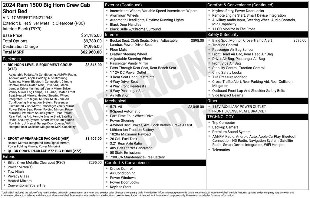 Certified 2024 RAM 1500 Big Horn image 7