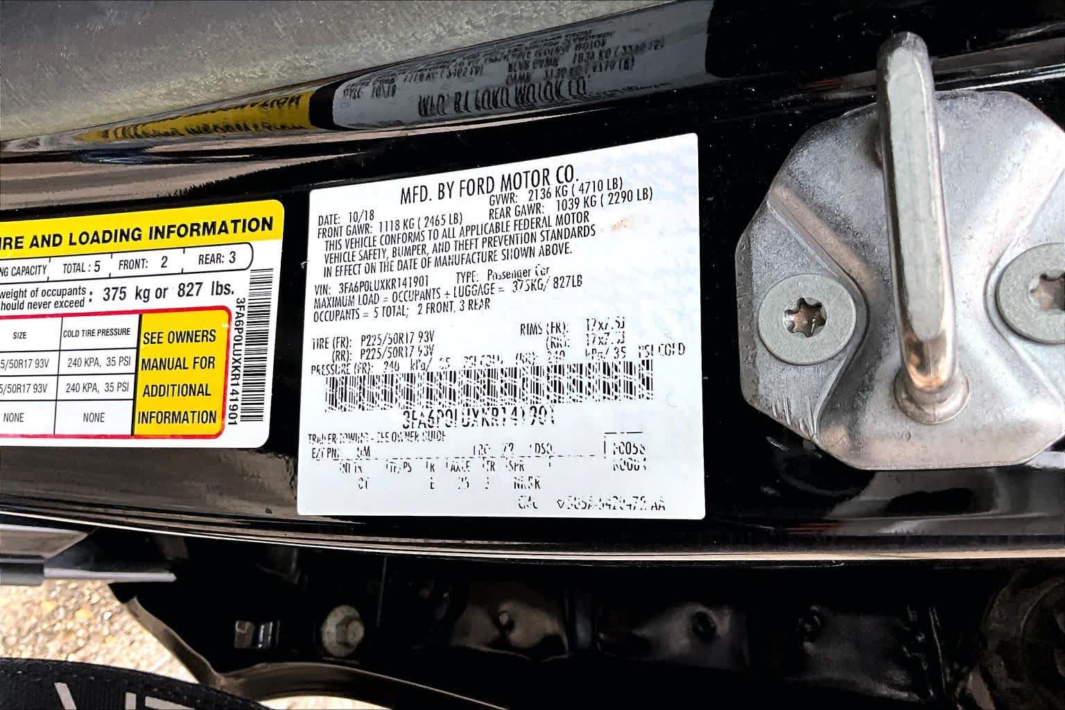 Certified 2019 Ford Fusion SE FWD image 34
