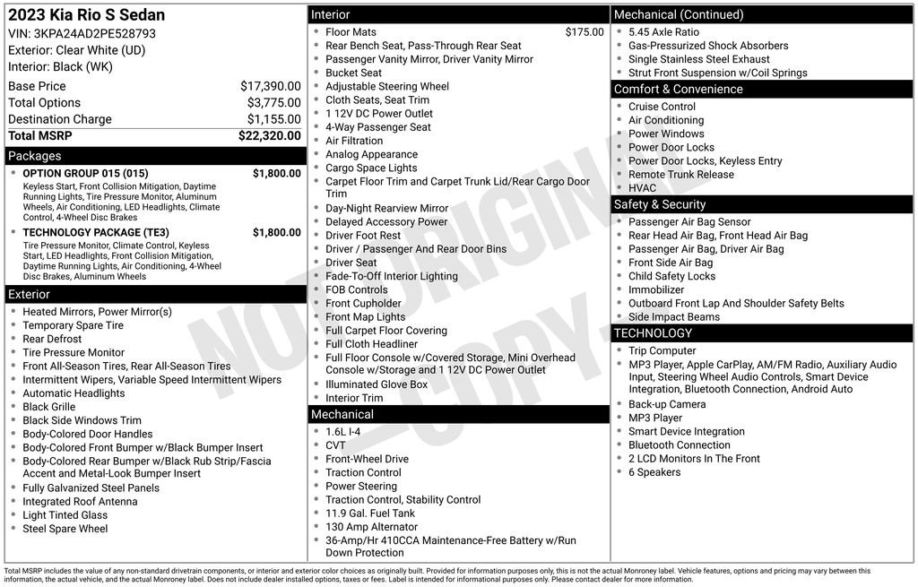 Used 2023 Kia Rio S w/ Technology Package FWD image 29