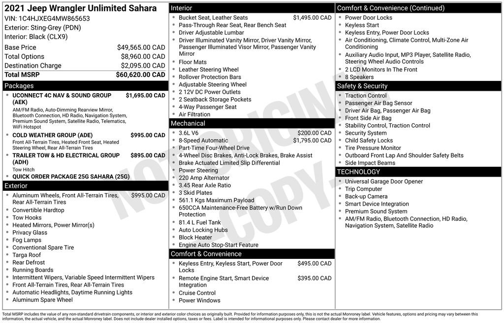 Used 2021 Jeep Wrangler Unlimited Sahara w/ Uconnect 4C Nav & Sound Group image 10