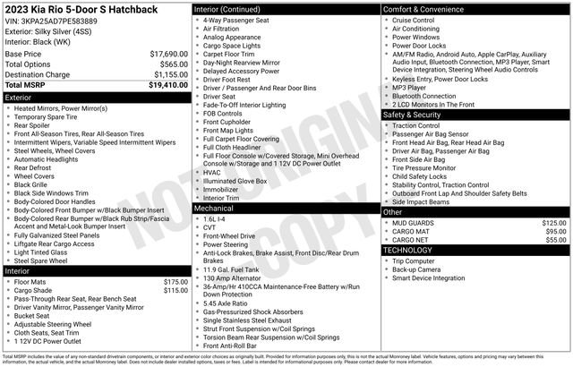 Used 2023 Kia Rio S image 7