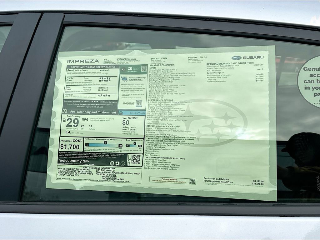 New 2026 Subaru Impreza 2.0i Sport image 12