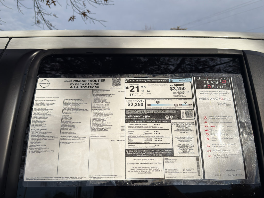 New 2026 Nissan Frontier SV w/ SV Convenience Package image 12