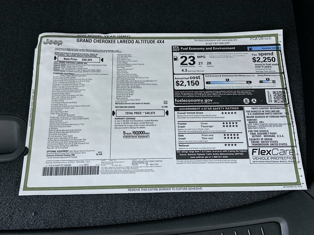 New 2026 Jeep Grand Cherokee Altitude AWD/4WD image 13