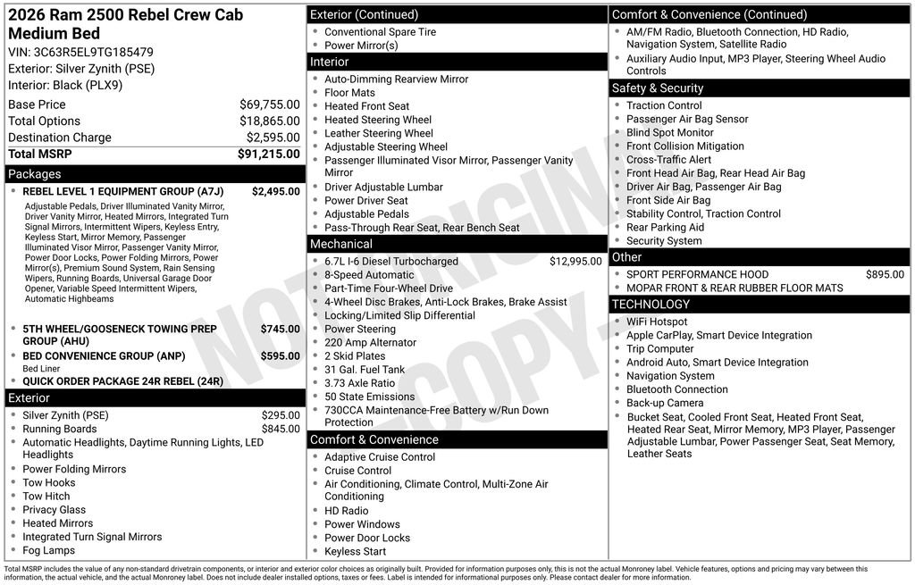 New 2026 RAM 2500 Rebel w/ Rebel Level 1 Equipment Group image 15