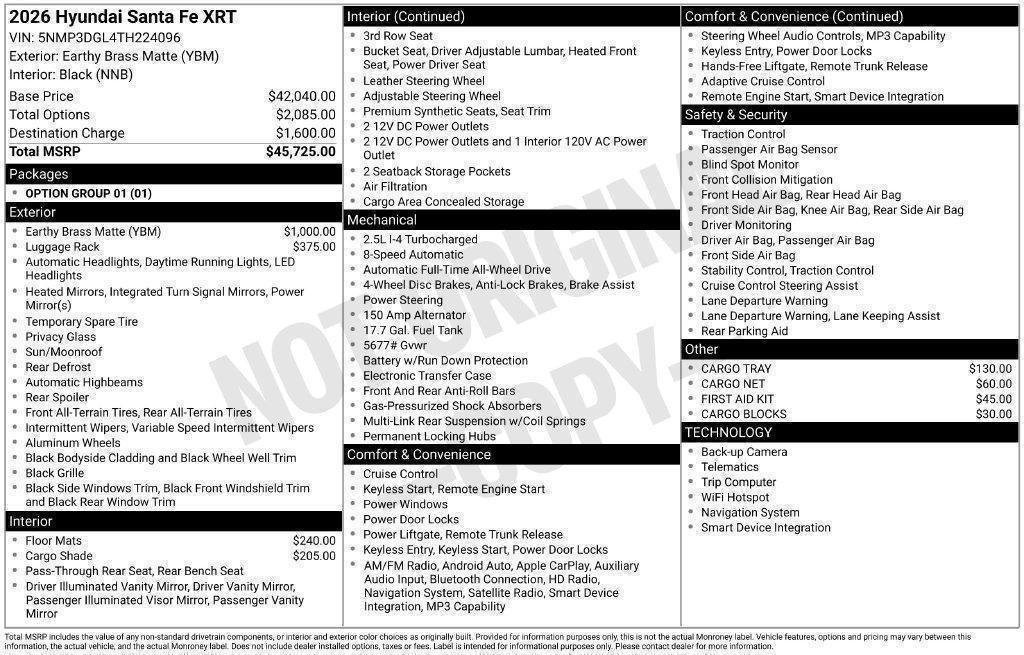 New 2026 Hyundai Santa Fe XRT AWD/4WD image 99