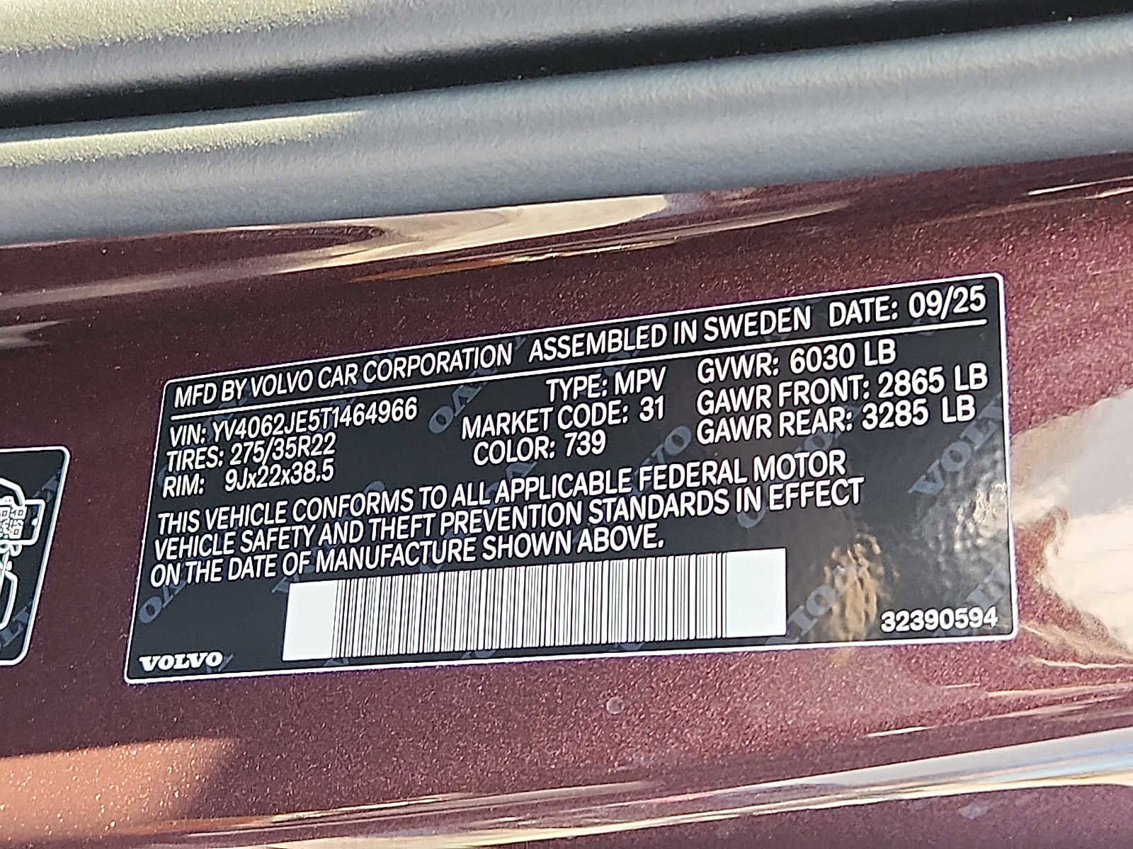 Used 2026 Volvo XC90 B6 Plus w/ Protection Package Premier image 26