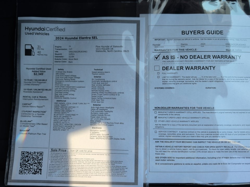 Certified 2024 Hyundai Elantra SEL w/ Convenience Package FWD image 33
